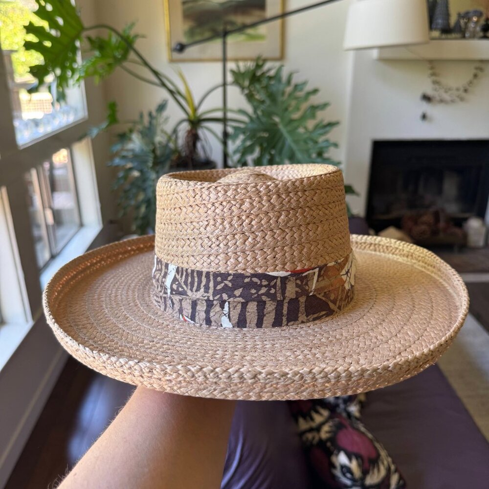 Vintage Goorin of California Straw Boater Hat